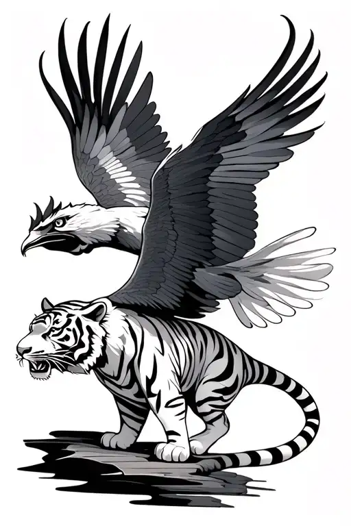 Tiger Big Bird Flying Away