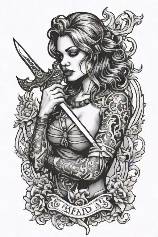 Woman With Dagger In Hands