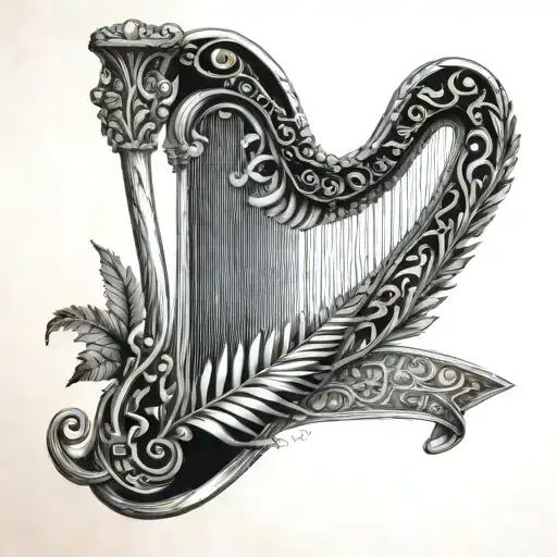 Irish Harp With The Silver Fern Ingraved 999 Covering