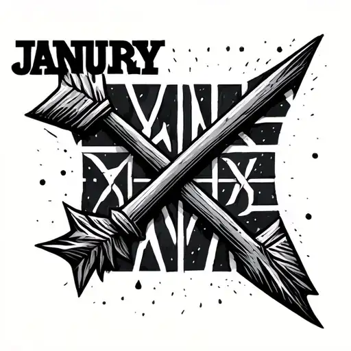An Arrow With January 2024 In Roman Numerals Inside The Arrow