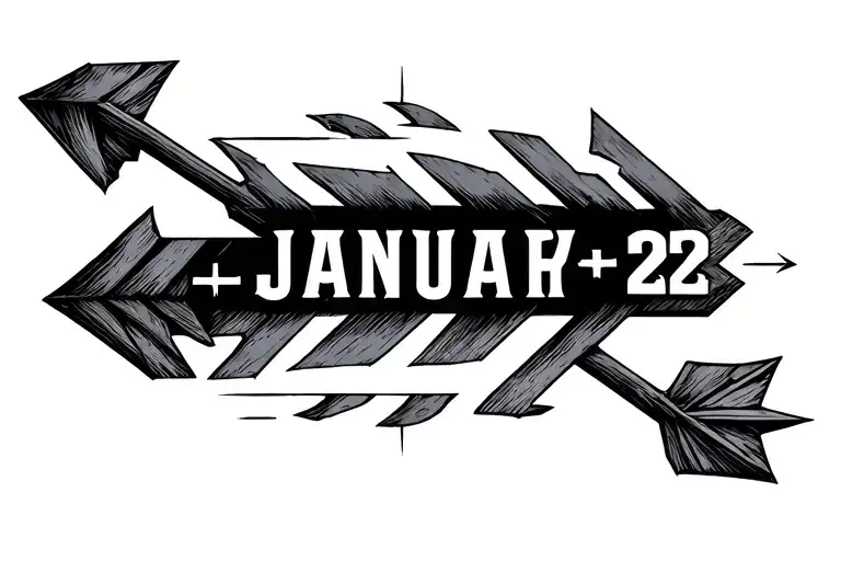 An Arrow With January 2024 In Roman Numerals Inside The Arrow