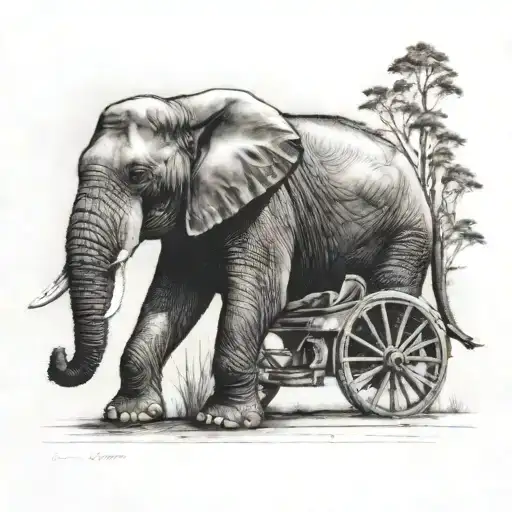 Female Elephant Next To A Male Weasel Run Over By Car