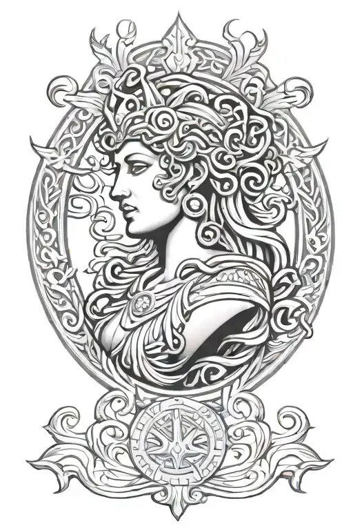 Goddess Athena Shield Medusa Head