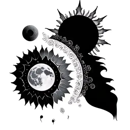 Moon And Sun Aligned Vertically Each Chakra