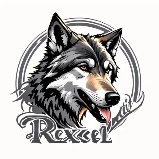 Rexcel Name With Wolf