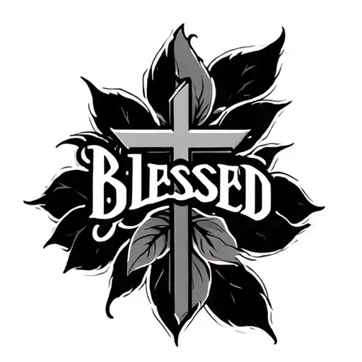Cross With The Word Blessed