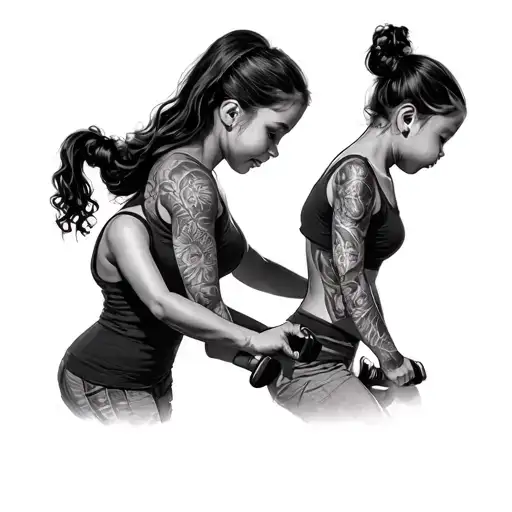 My Wife And Two Daughters And Working Out