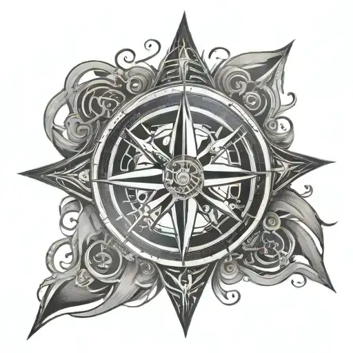 Moari Tribal Hand Compass Surrounded