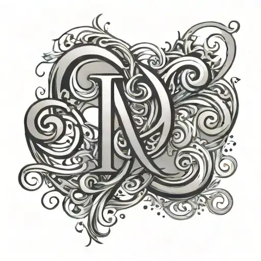 Initials A And D Combined Together As A Symbol Intertwined