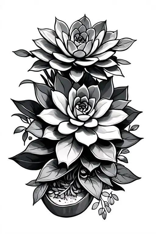 Succulents With Ribbon Writing