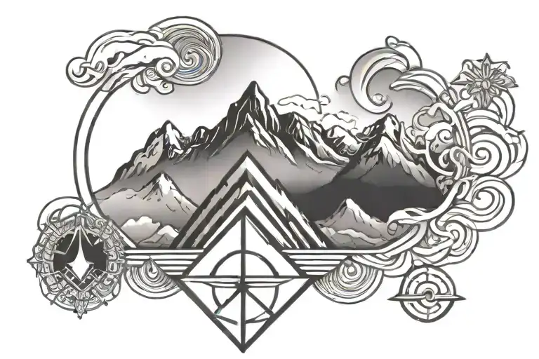 Transgender Symbol With Something Spiritual And Mountains Maybe