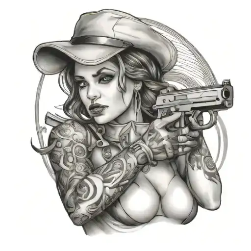 Sexy Woman With Gun