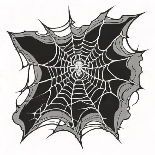 Spider Web With Spider Coming