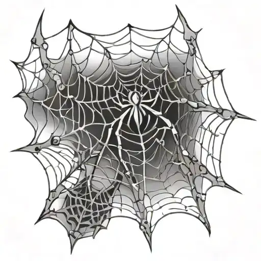 Spider Web With Spider Coming