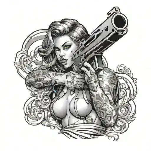 Sexy Woman With Gun