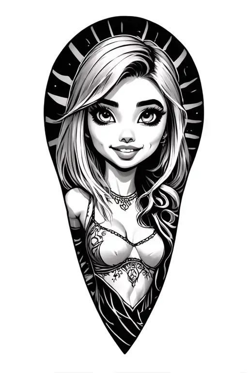 Full Calf Tattoo With Cartoon Character