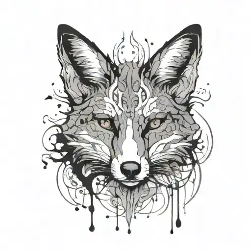 A Psychologist's Inkblot Test Transformed Into A Fox Silhouette