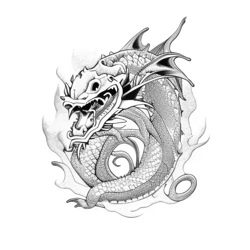 Dragon And Koi Fish