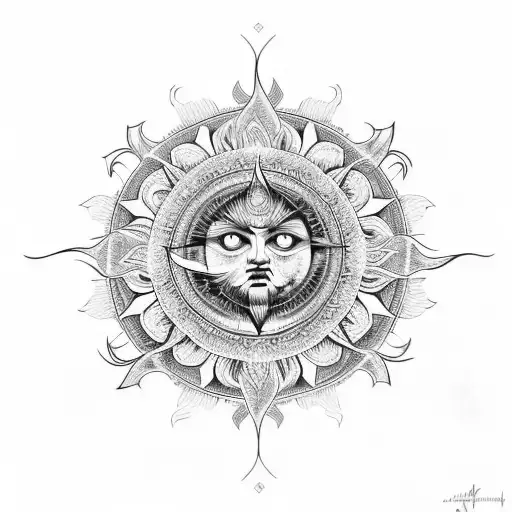 Sun With Mandala Around It