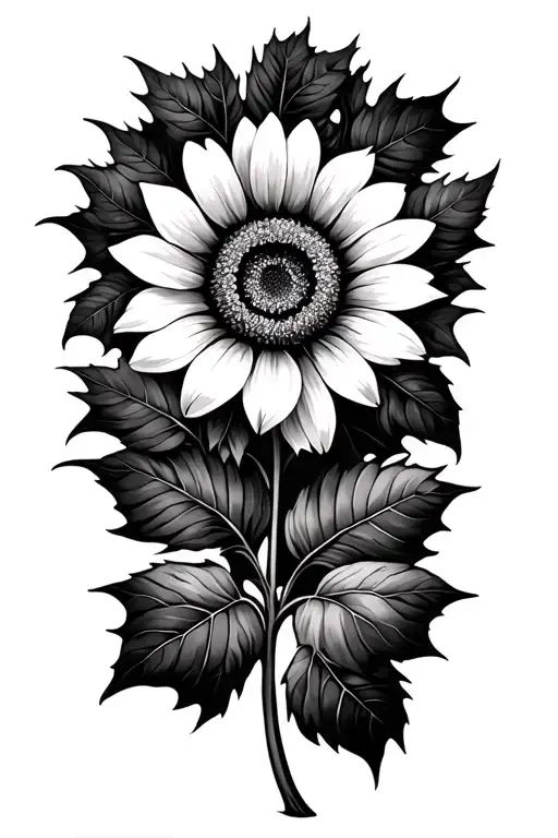 Sun Flower Leaves And Fall Leaves