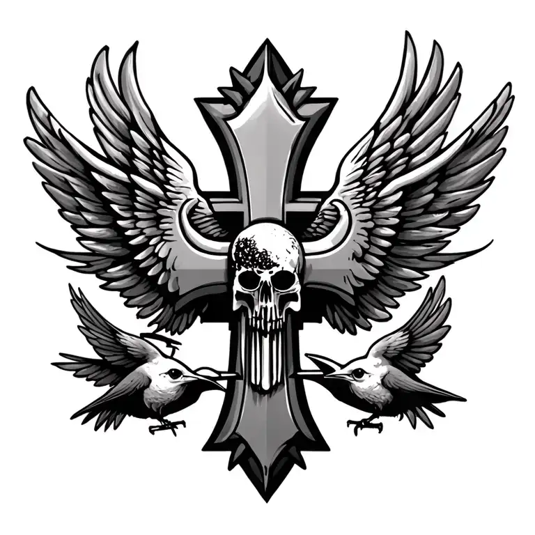 Cross Mixed With Birds Eye View Of Helicopter