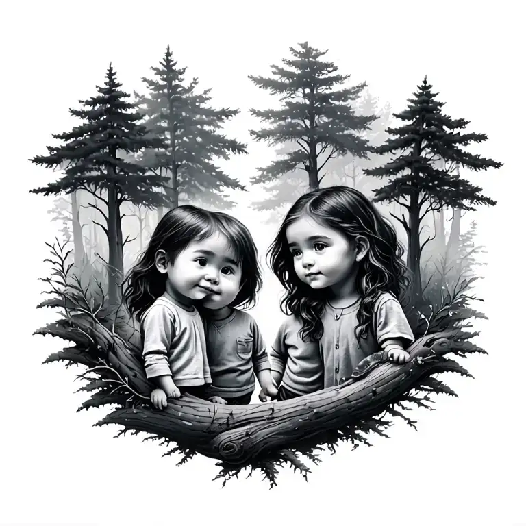 Family Children Forest
