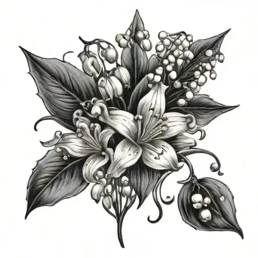 Lily Of The Valley Flower And Crysanthium