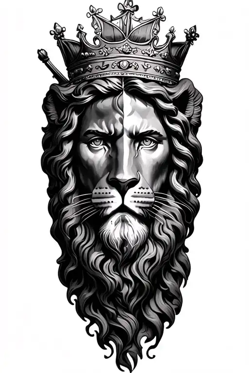 Jesus With Crown But His Face Is Half Lion