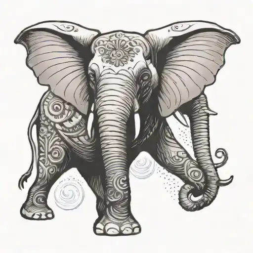 Elephant In A Pink Hat And Beach Shorts