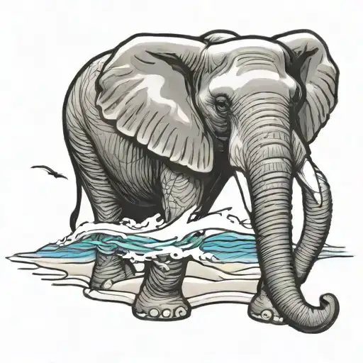 Elephant In Beach Shorts