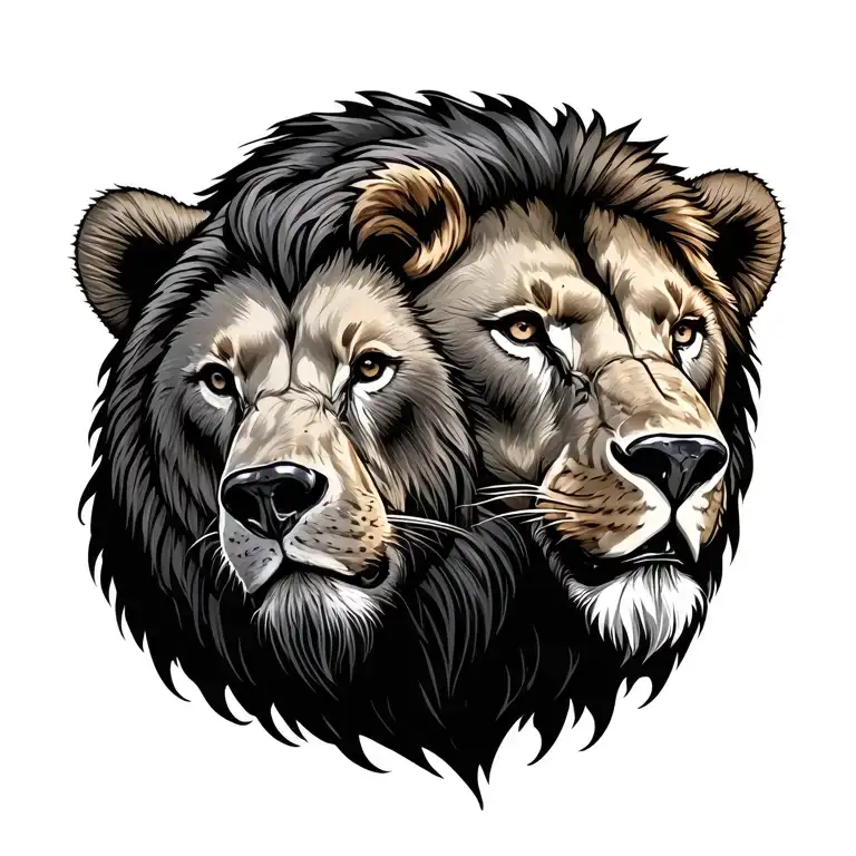 Bear And Lion Head
