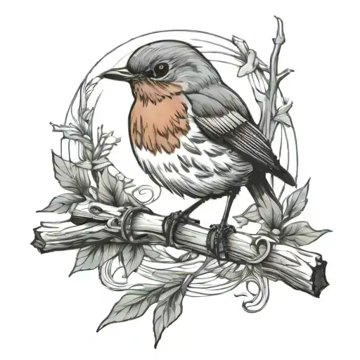 Robin Sat On Cross Wrapped