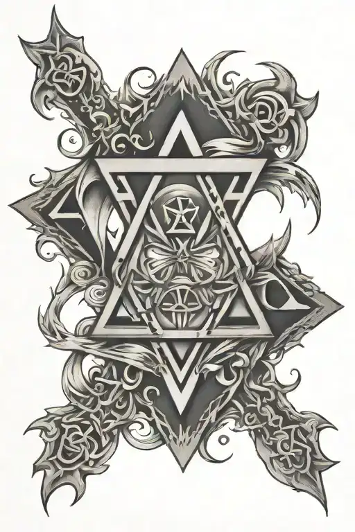 Star Of David In The Cross In The Yin And Yang