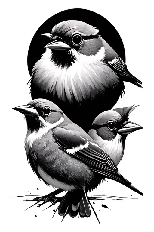 Three Little Birds Sitting