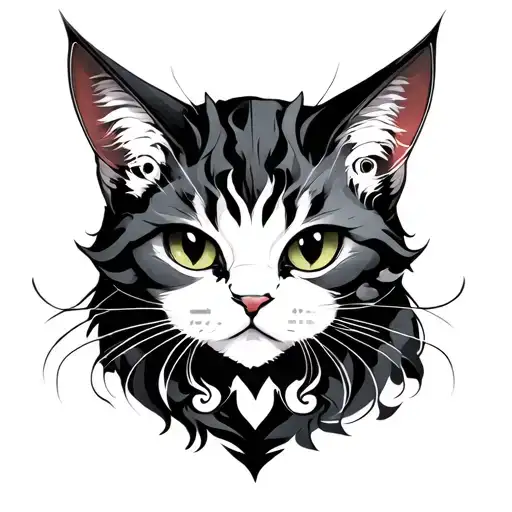 Japanese Cat And Demon