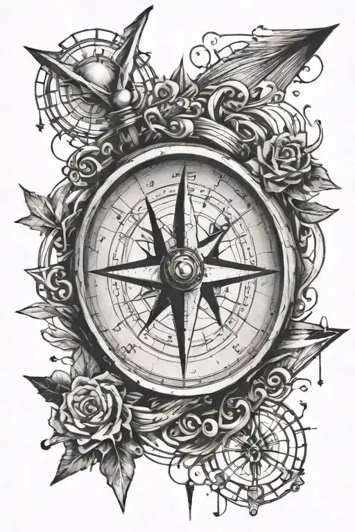 Compass With The Coordinates And An Arrow With A Surprise Twist