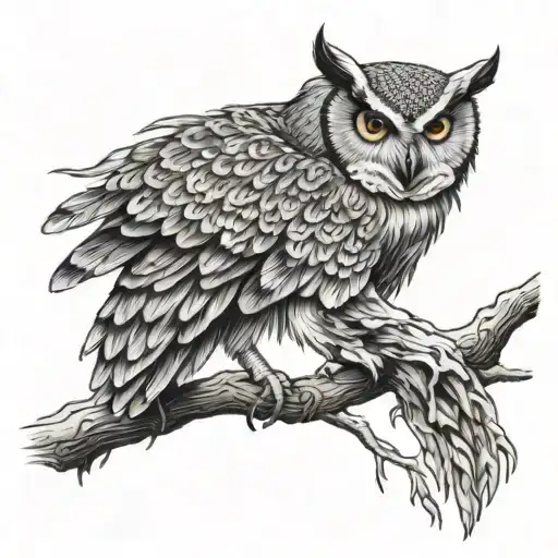 Owl Perched On A Branch