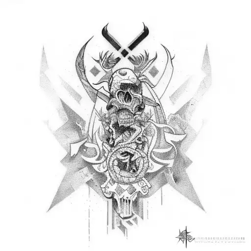 Design A Tattoo With A Graffiti-style Moretto Written In Black And Grey