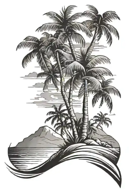Beach And Palm Tree