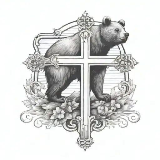 Just Christian Cross And Bear