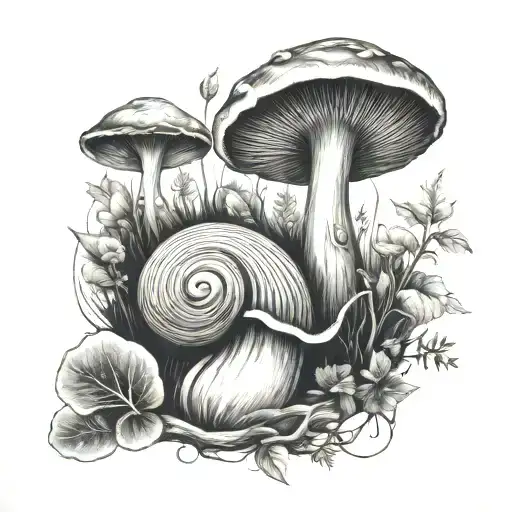 Snail And Mushroom Forest