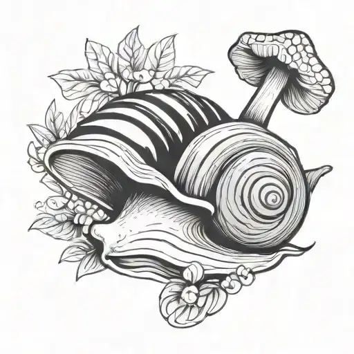 Snail And Mushroom Pretty