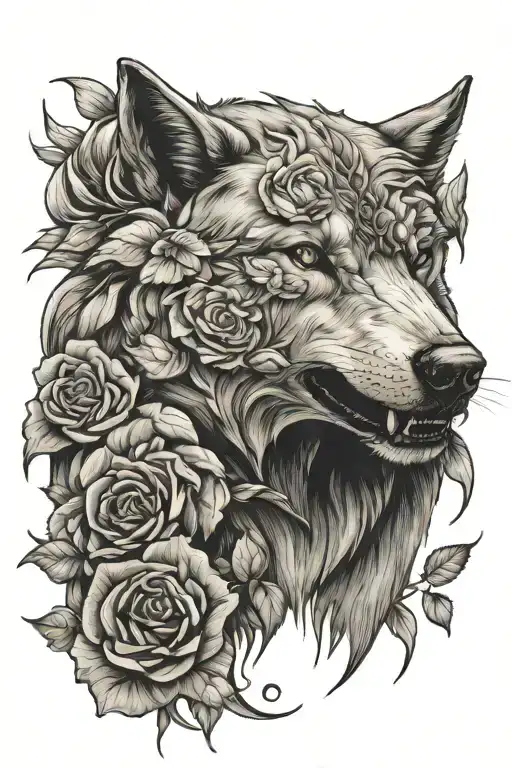 Dire Wolf Blended By Roses