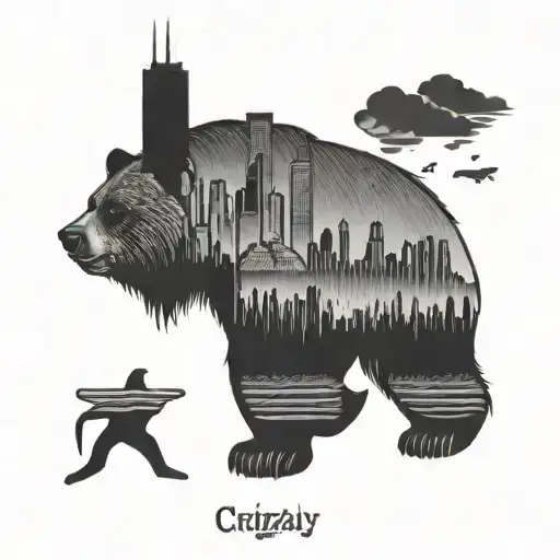 Grizzly Bear Chicago Skyline