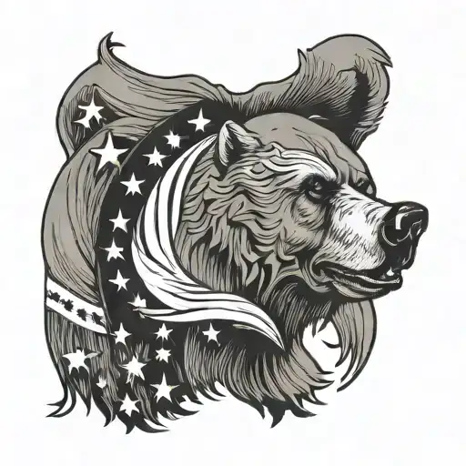 Grizzly Bear Chicago Flag Stars