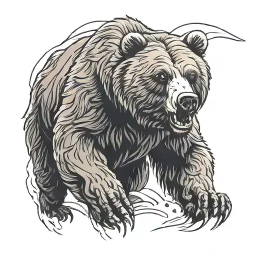 Grizzly Bear Attacking