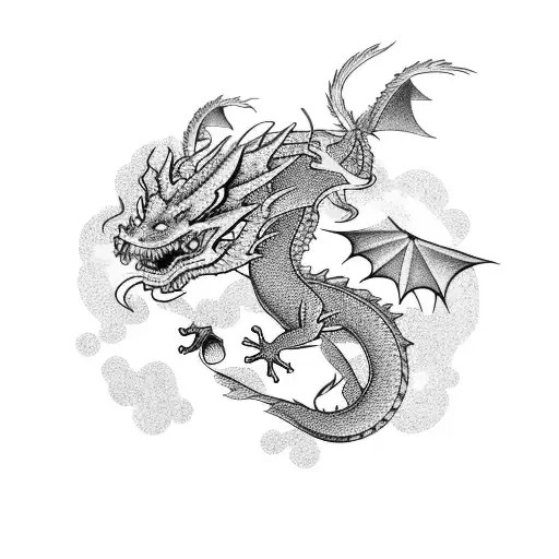 Dragon And Cherry Blossoms