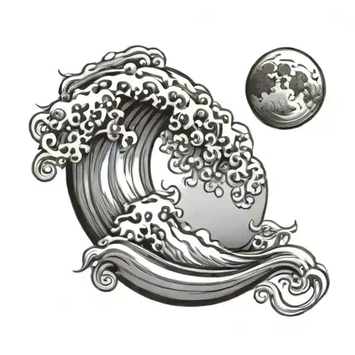 Moon And Wave