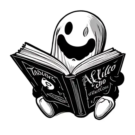 Cute Ghost Reading A Book