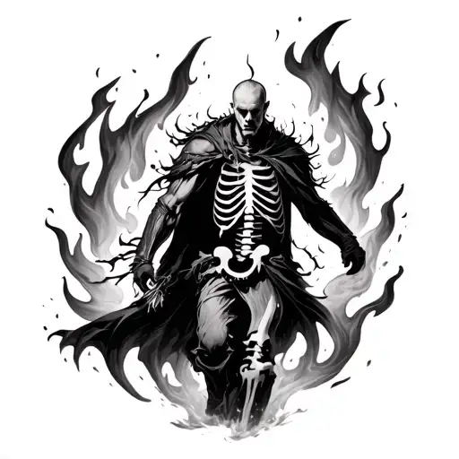 Ivar The Boneless Walking Out Of Fire Surrounded